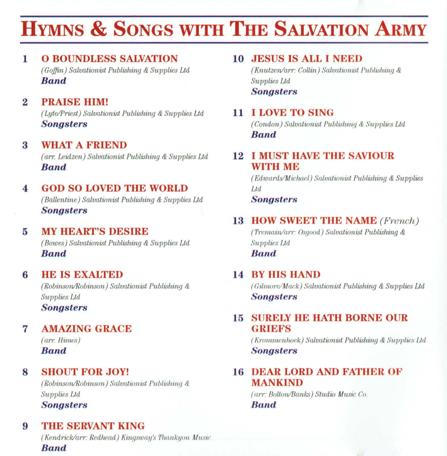 Intergenerational song lyrics (Faith @ Home) by The Salvation Army